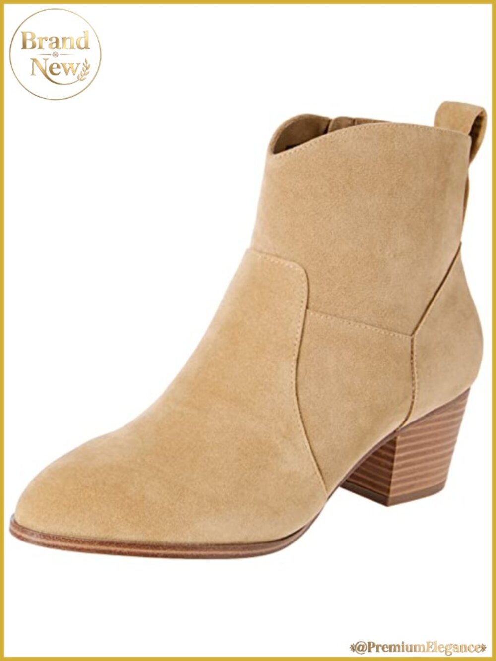 Women's Western Ankle Boots Stacked Heel Memory Foam